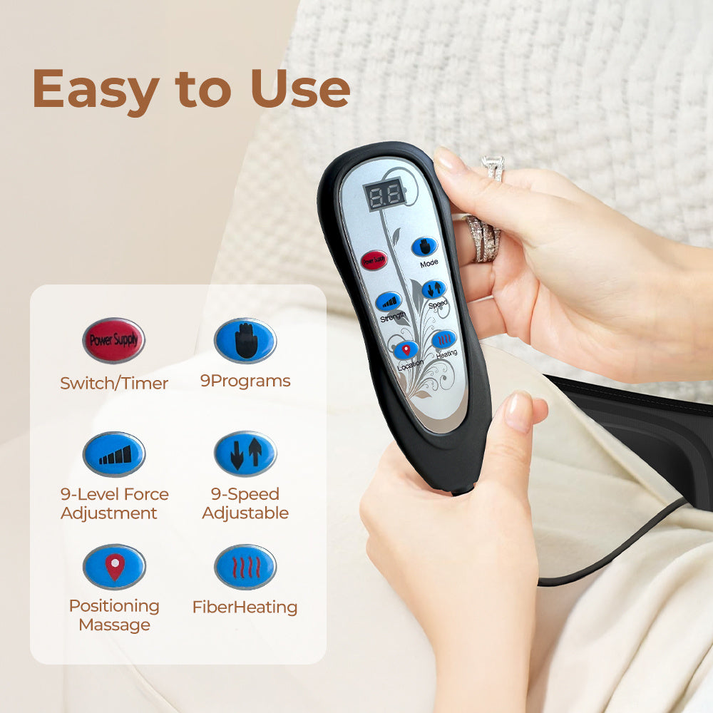 Massage pad remote control held in hand