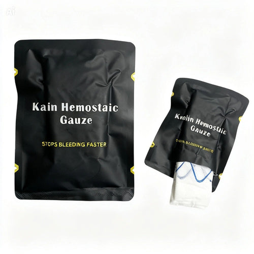 Two packs of kaolin hemostatic gauze included in the set