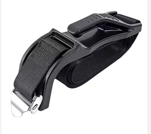 Pregnancy seat belt adjuster with padded comfort cover, shown in full