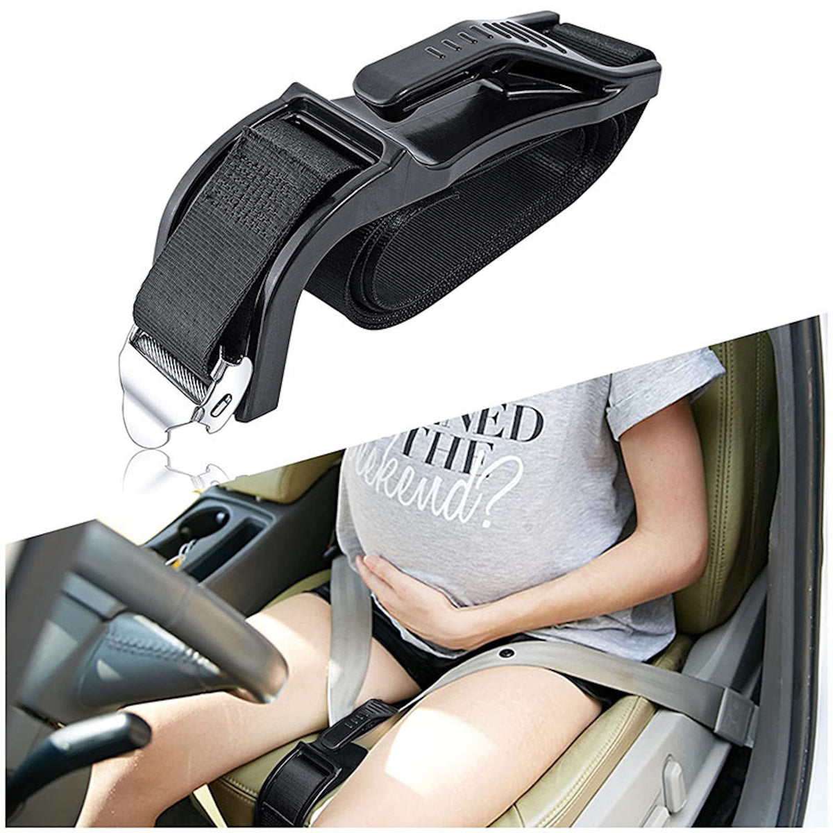 Pregnancy Seat Belt Adjuster with Padded Comfort Cover